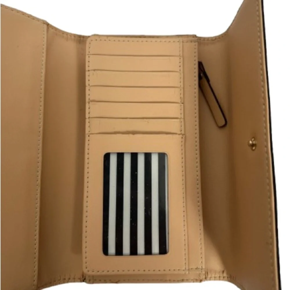 kate spade Cream and Black Pebbled Leather Crossbody with Matching Wallet